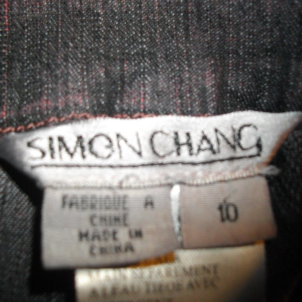 Simon Chang Red Jeans With Beaded Roses - Picture 5 of 5